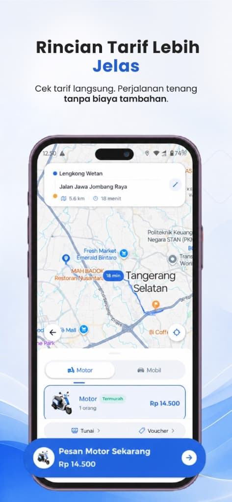Pilih Kendaraan & Cek Tarif Transparan